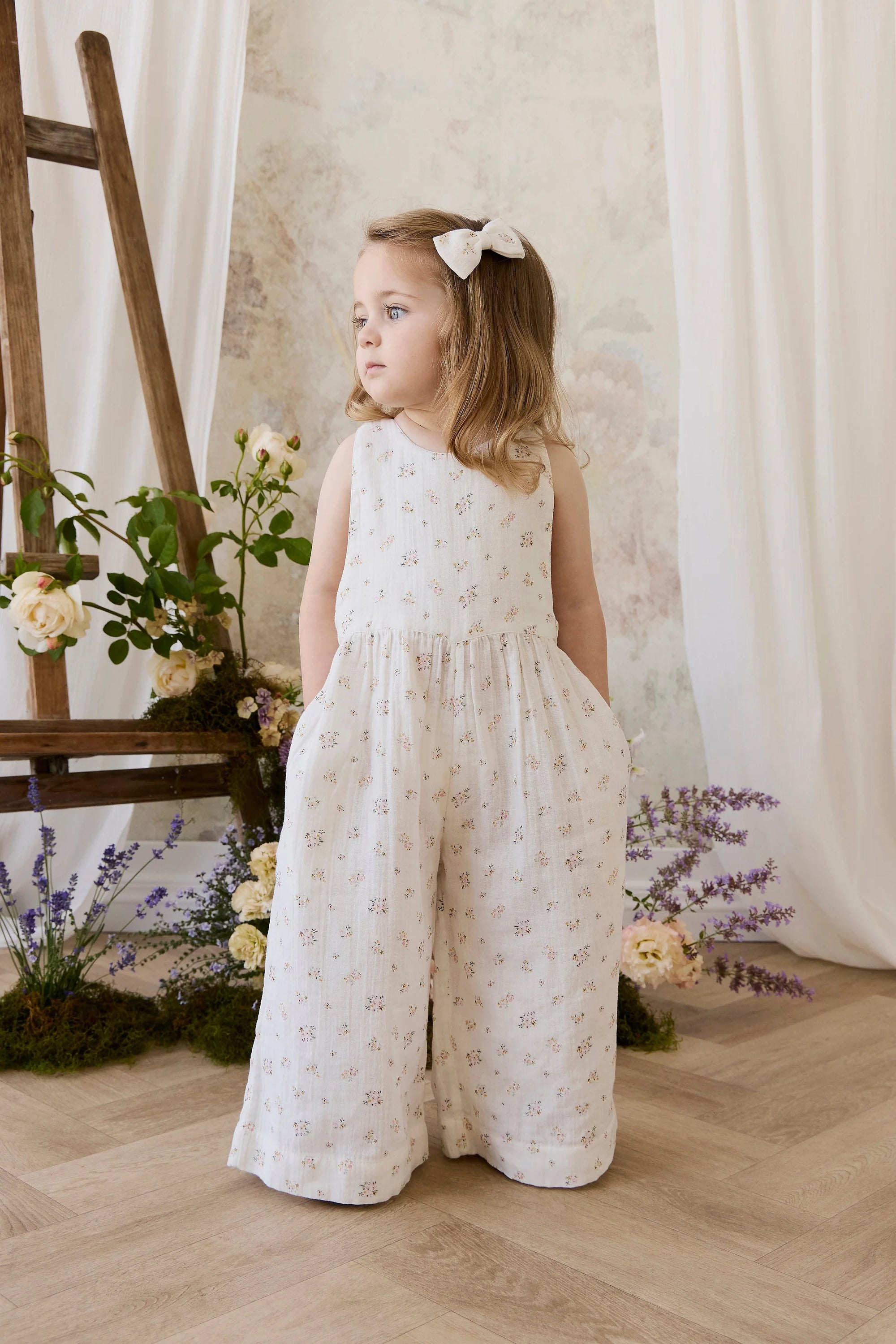 Enterizo Orgánico de Muselina Floral Ayla Whisper