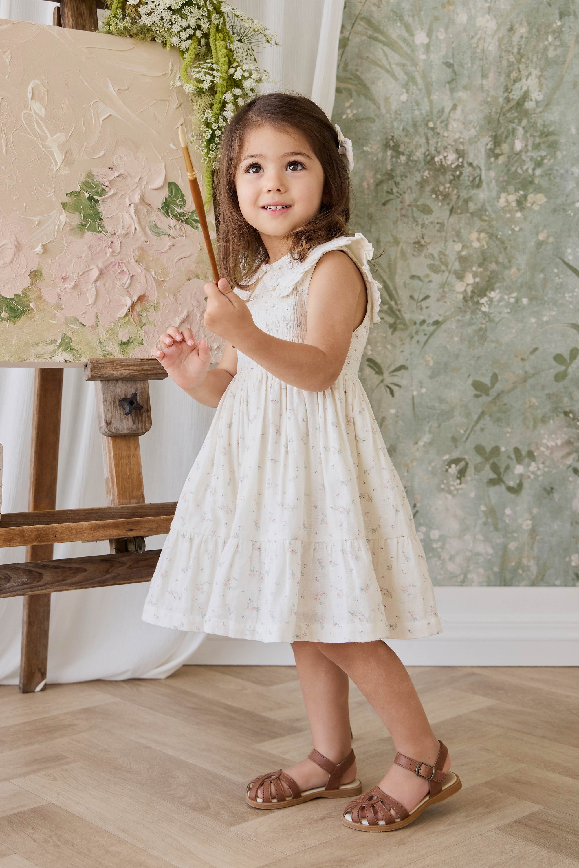 Vestido Orgánico de Muselina Floral Solange Snow
