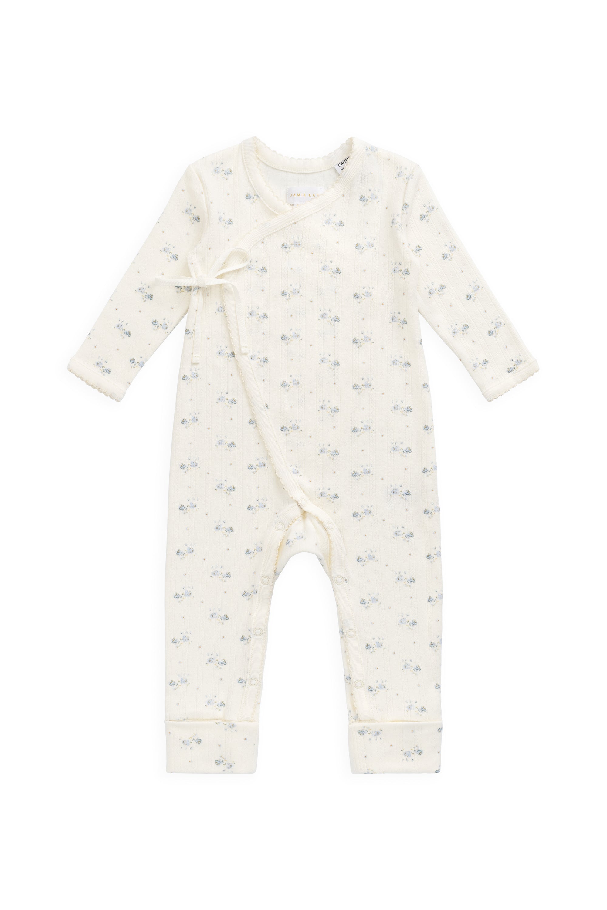 Pijama Orgánico Pointelle Floral Molly Blue